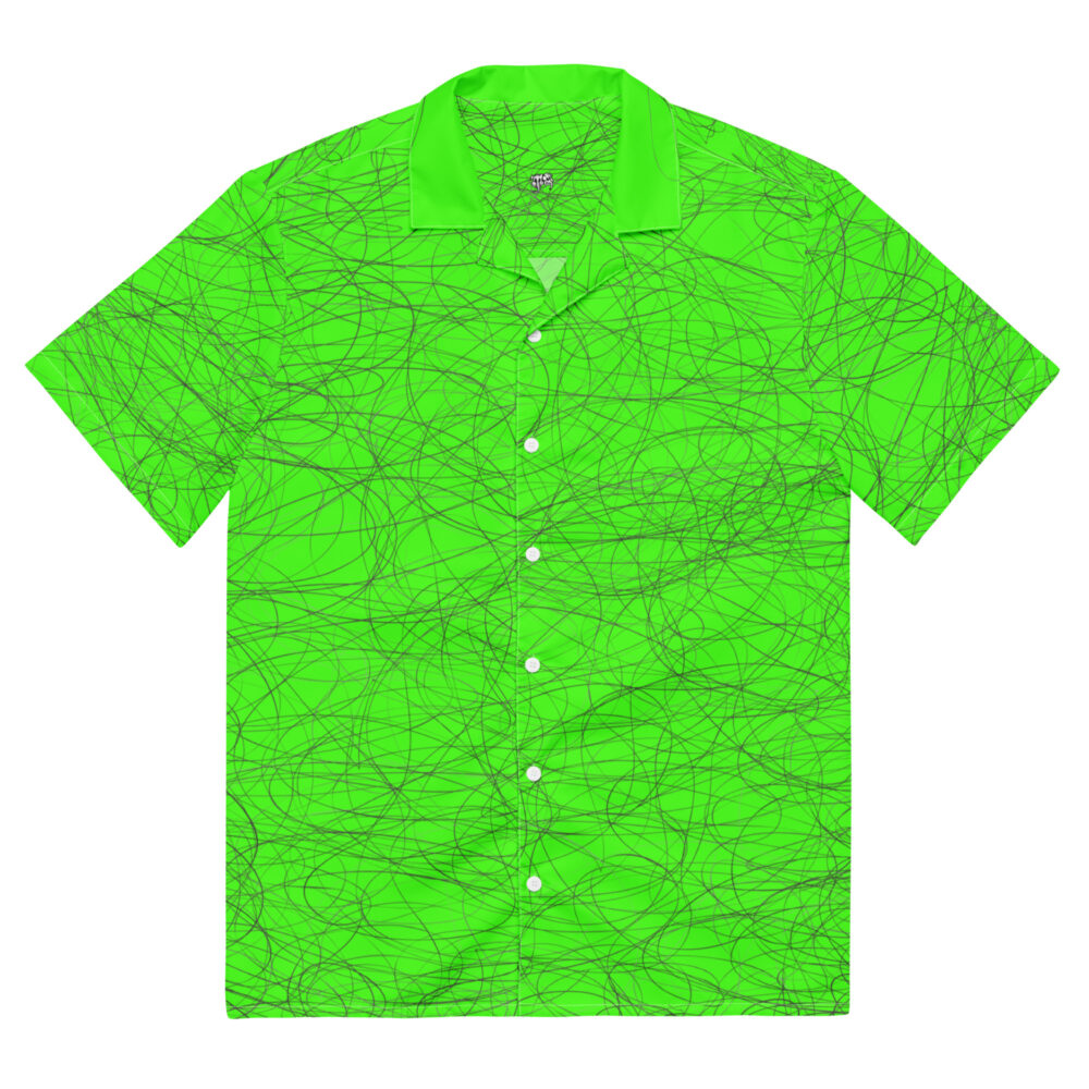 Doodles on Neon Green - Unisex button shirt