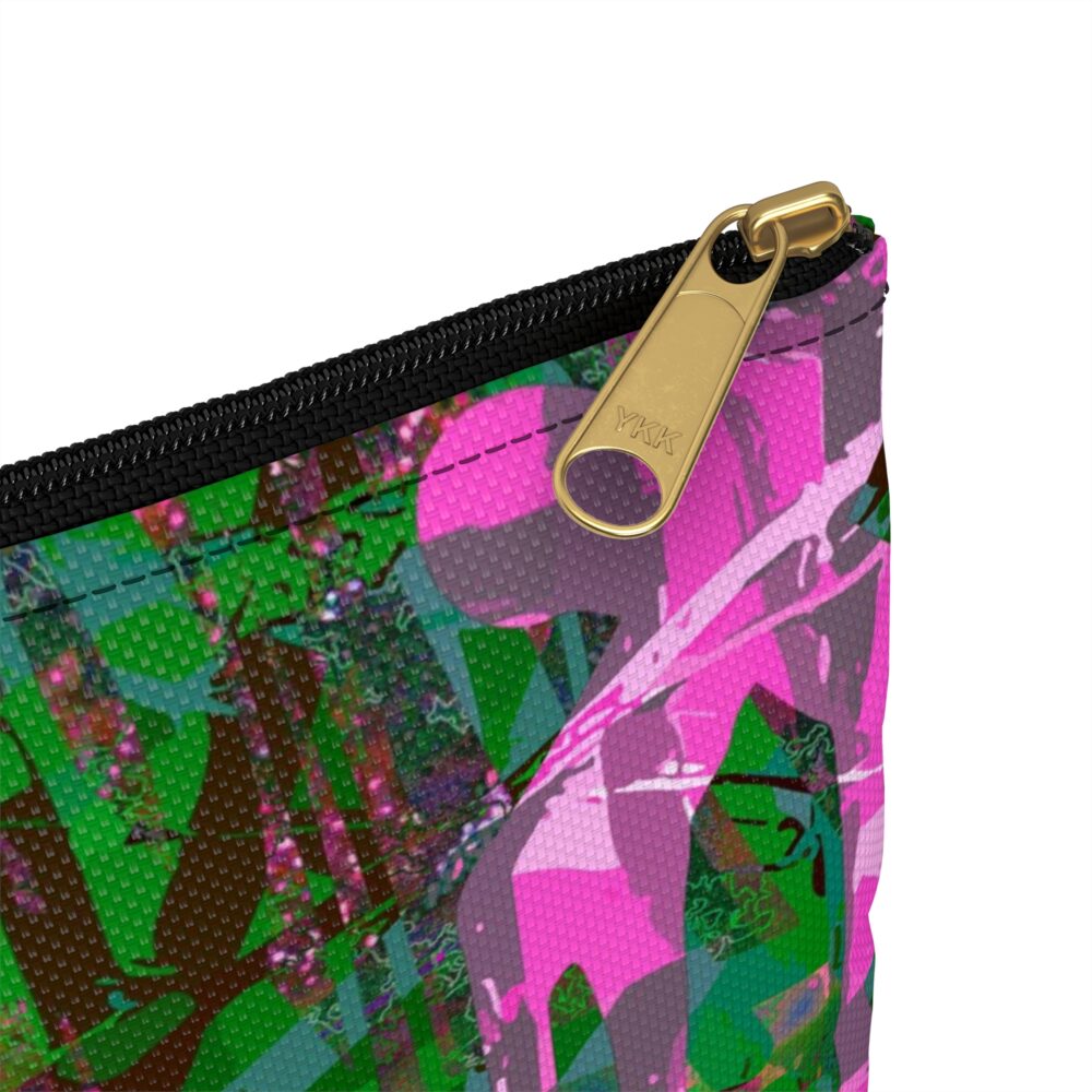 Green and Fuchsia Graffiti Pouch Urban Neon Art Style Unisex Bag for Makeup Accessories or Travel