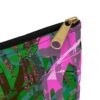 Green and Fuchsia Graffiti Pouch Urban Neon Art Style Unisex Bag for Makeup Accessories or Travel