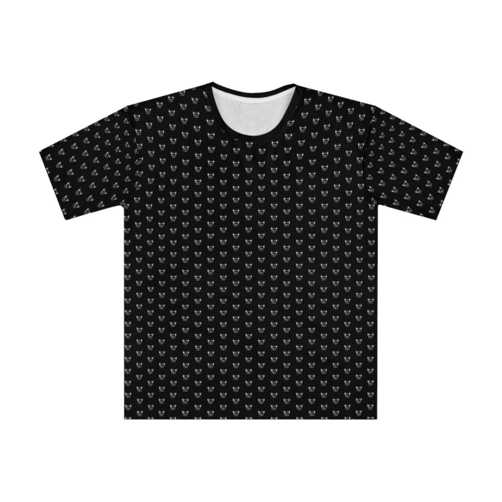 Men's Loose T-Shirt with White Dog Print Design