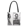 Vintage Inspired Bowie Famous Mugshot Tote Bag, Stylish Carry-All, Music Lover's Gift, Concert Bag, Unique Fashion Accessory