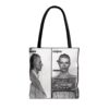 Vintage Inspired Bowie Famous Mugshot Tote Bag, Stylish Carry-All, Music Lover's Gift, Concert Bag, Unique Fashion Accessory