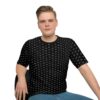 Men's Loose T-Shirt with White Dog Print Design