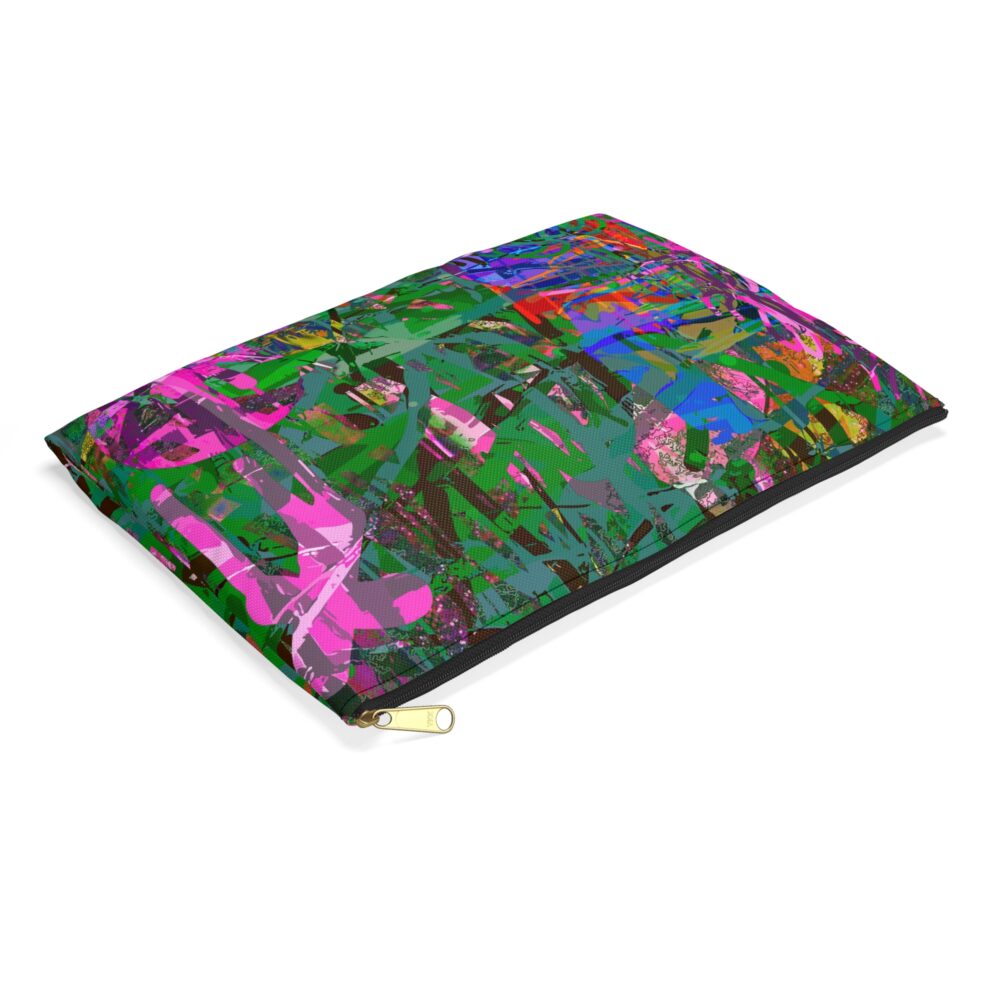 Green and Fuchsia Graffiti Pouch Urban Neon Art Style Unisex Bag for Makeup Accessories or Travel