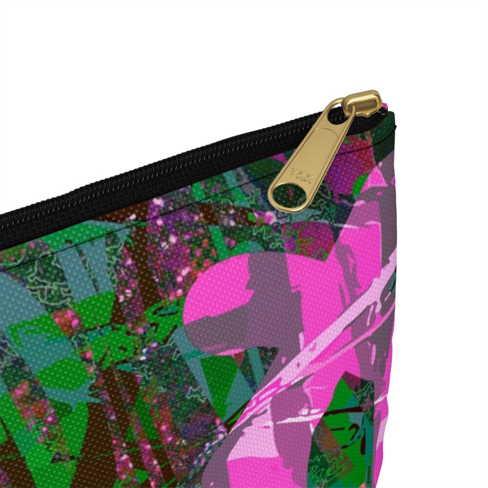 Green and Fuchsia Graffiti Pouch Urban Neon Art Style Unisex Bag for Makeup Accessories or Travel