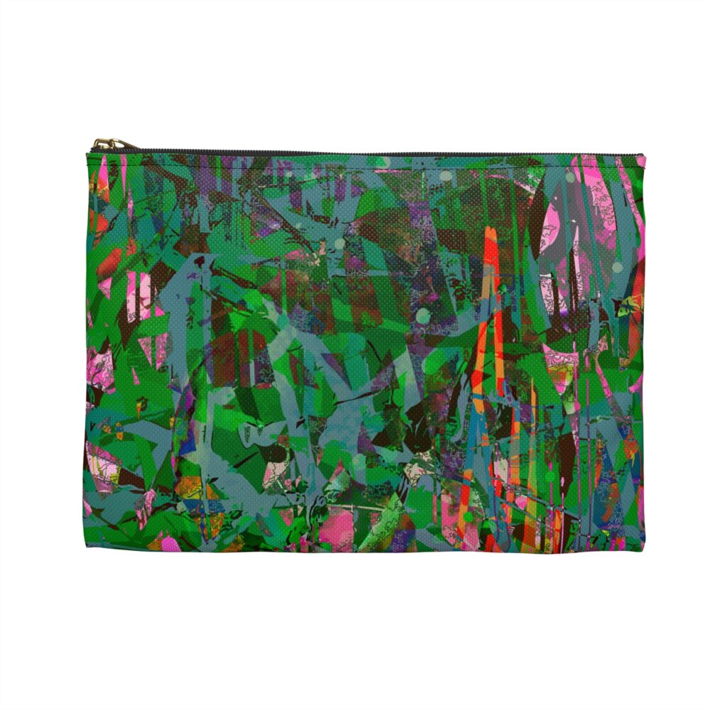 Green and Fuchsia Graffiti Pouch Urban Neon Art Style Unisex Bag for Makeup Accessories or Travel