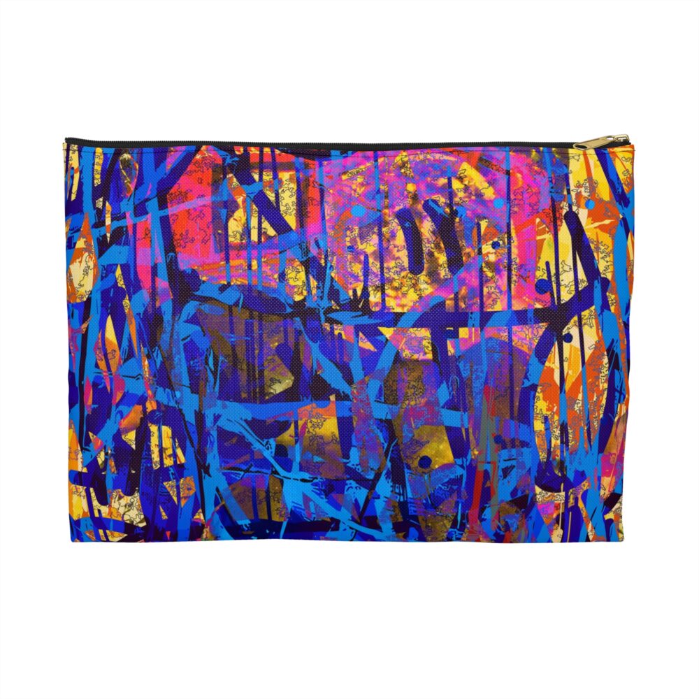 Cool Gift Idea Graffiti Art Pouch Unisex Neon Style Bag for Makeup School or Travel Essentials