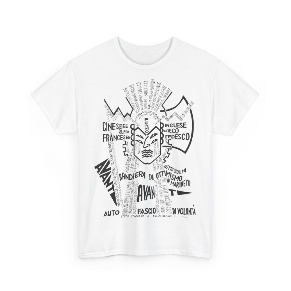 Bold Graphic Art T Shirt Depero Lettering Style Artistic Unisex Tee Handwritten Font Design Gift for Designers