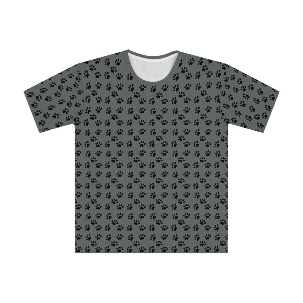 Men's Loose T-Shirt with Black Paw Print Design