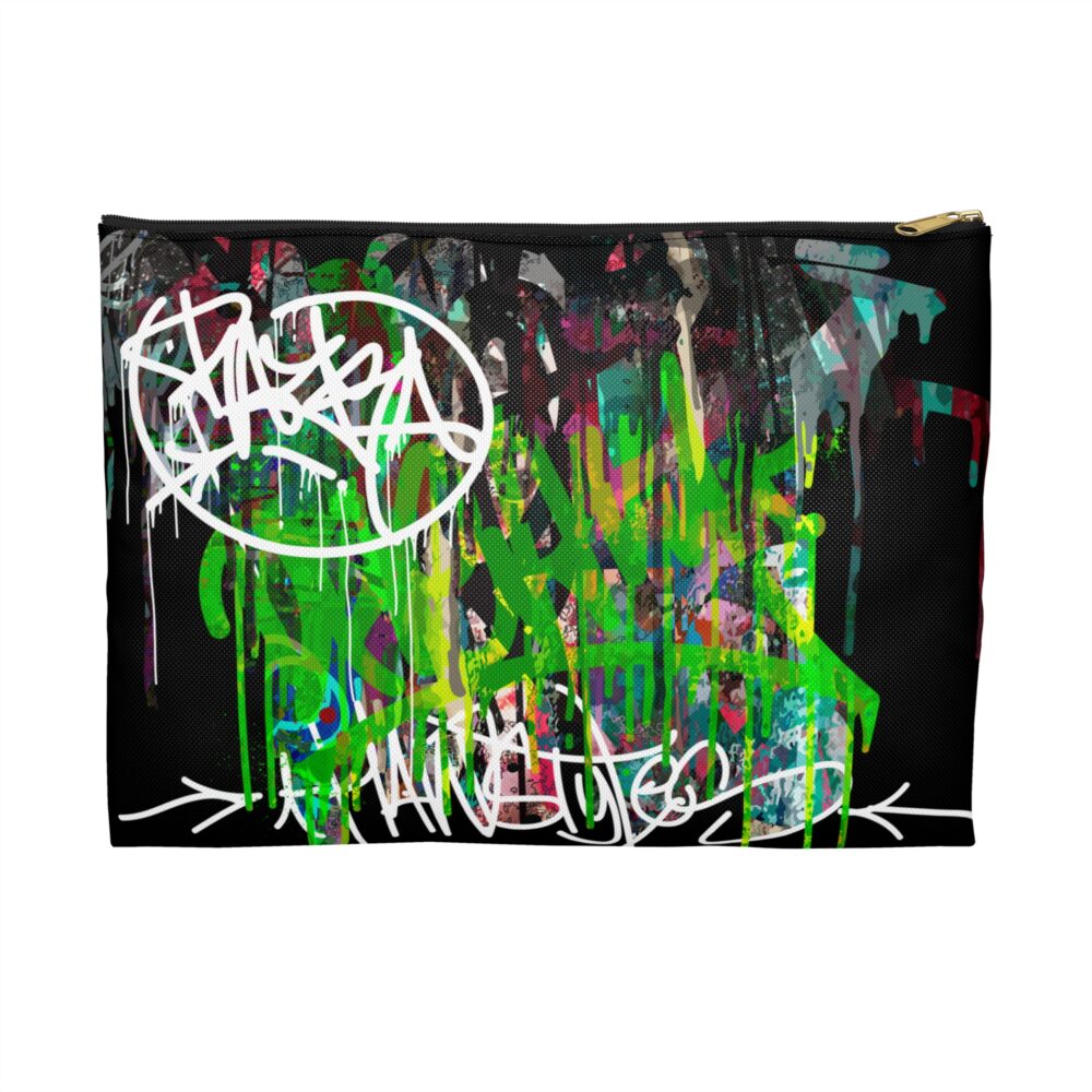 Graffiti Spray Art Pouch Unisex Street Style Bag for Makeup Travel or School Bold Neon Colors Trendy Gift Idea