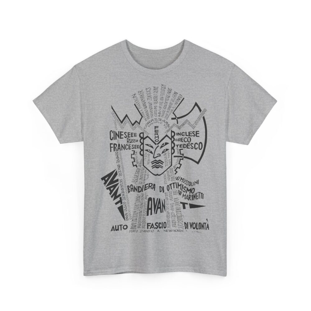 Bold Graphic Art T Shirt Depero Lettering Style Artistic Unisex Tee Handwritten Font Design Gift for Designers