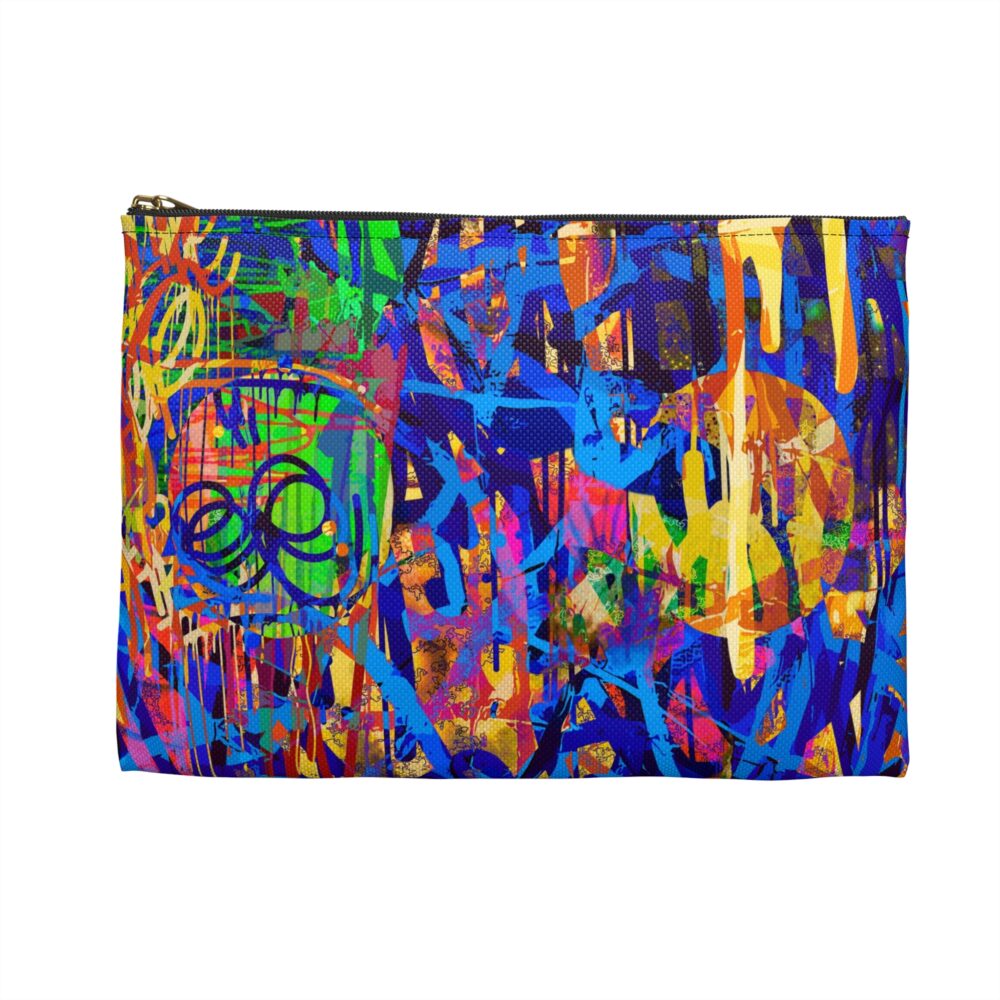 Cool Gift Idea Graffiti Art Pouch Unisex Neon Style Bag for Makeup School or Travel Essentials