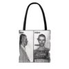 Vintage Inspired Bowie Famous Mugshot Tote Bag, Stylish Carry-All, Music Lover's Gift, Concert Bag, Unique Fashion Accessory