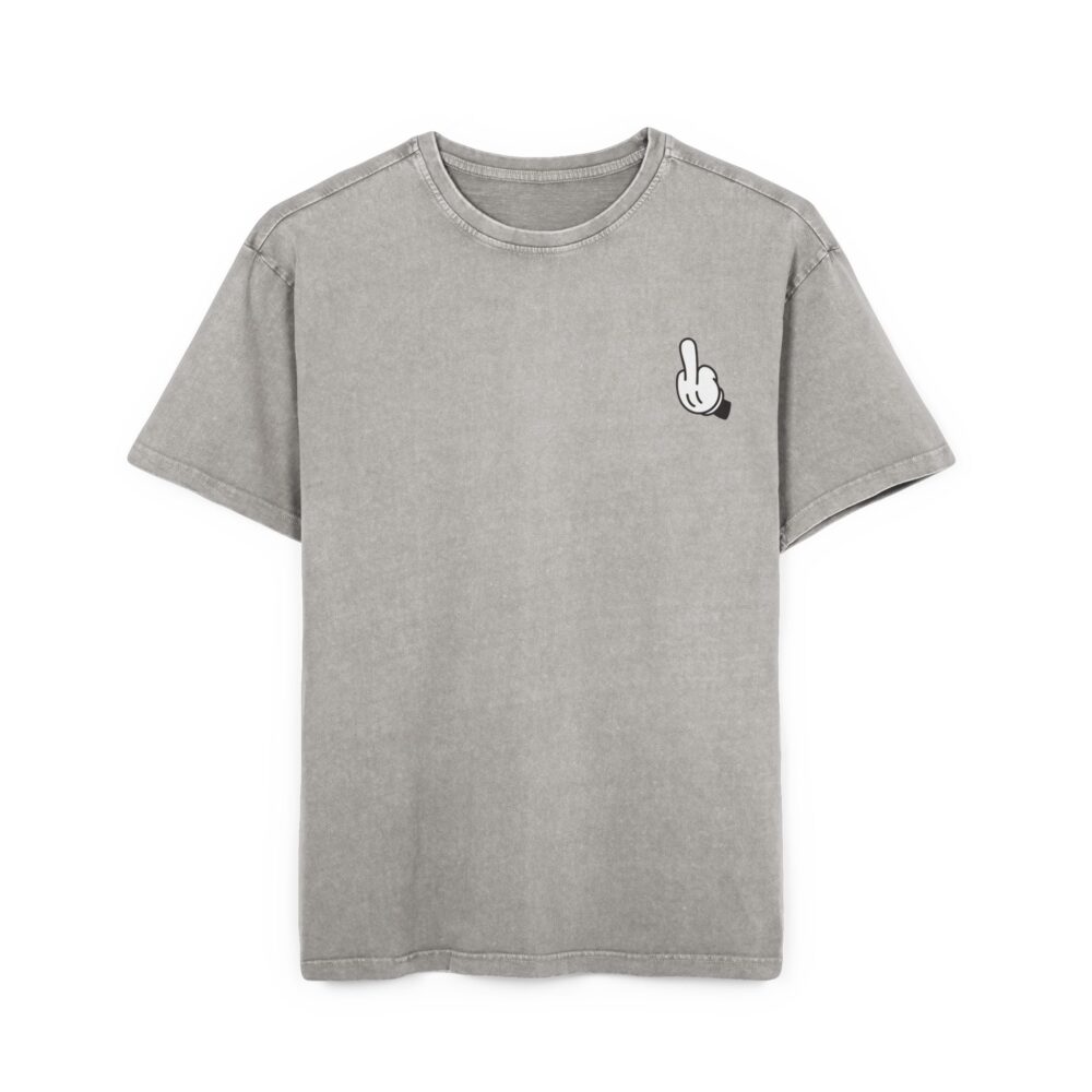 Middle Finger Men's Acid Washed Graphic Tee, Oversized Casual T-Shirt, Trendy Streetwear Top, Vintage Style Tee, Unisex Fashion Shirt