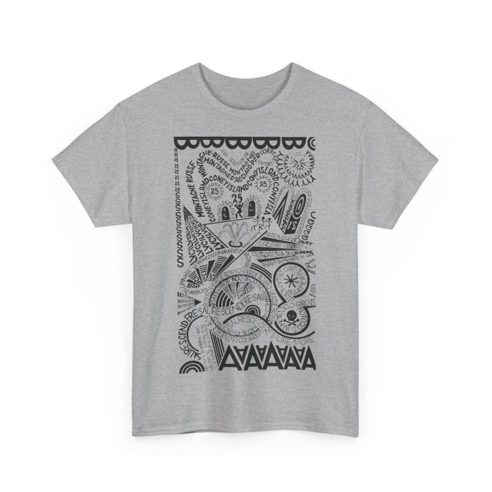 Futurist Calligraphy Shirt Depero Tribute Tee Unisex Graphic Tee Avant Garde Style Artistic Gift Idea