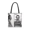 Vintage Inspired Bowie Famous Mugshot Tote Bag, Stylish Carry-All, Music Lover's Gift, Concert Bag, Unique Fashion Accessory