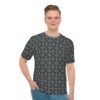 Men's Loose T-Shirt with Black Paw Print Design