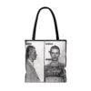 Vintage Inspired Bowie Famous Mugshot Tote Bag, Stylish Carry-All, Music Lover's Gift, Concert Bag, Unique Fashion Accessory