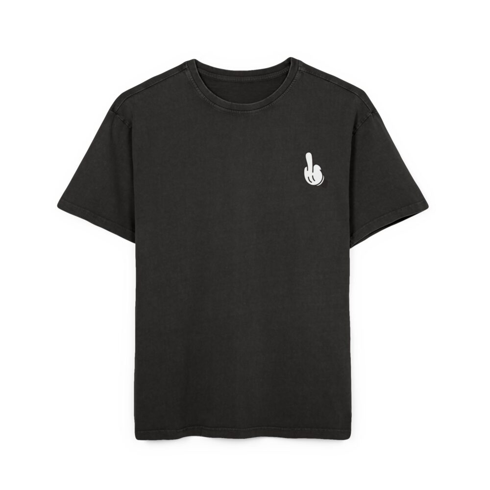 Middle Finger Men's Acid Washed Graphic Tee, Oversized Casual T-Shirt, Trendy Streetwear Top, Vintage Style Tee, Unisex Fashion Shirt