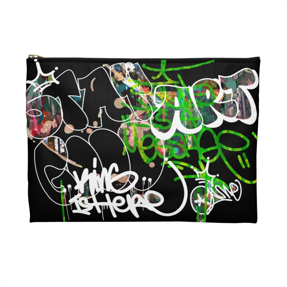 Graffiti Spray Art Pouch Unisex Street Style Bag for Makeup Travel or School Bold Neon Colors Trendy Gift Idea