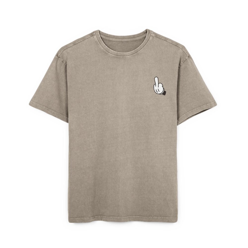 Middle Finger Men's Acid Washed Graphic Tee, Oversized Casual T-Shirt, Trendy Streetwear Top, Vintage Style Tee, Unisex Fashion Shirt