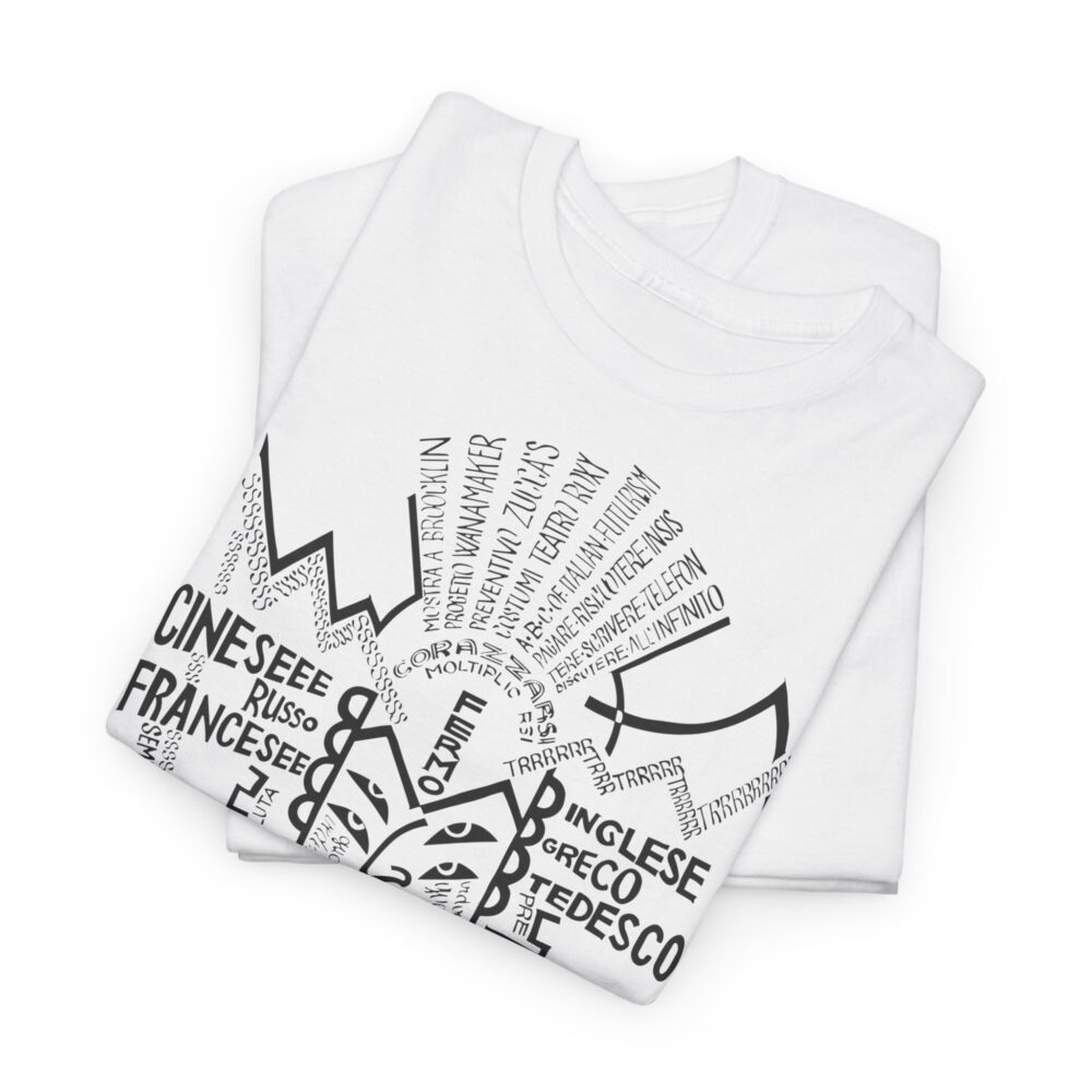 Bold Graphic Art T Shirt Depero Lettering Style Artistic Unisex Tee Handwritten Font Design Gift for Designers