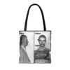 Vintage Inspired Bowie Famous Mugshot Tote Bag, Stylish Carry-All, Music Lover's Gift, Concert Bag, Unique Fashion Accessory
