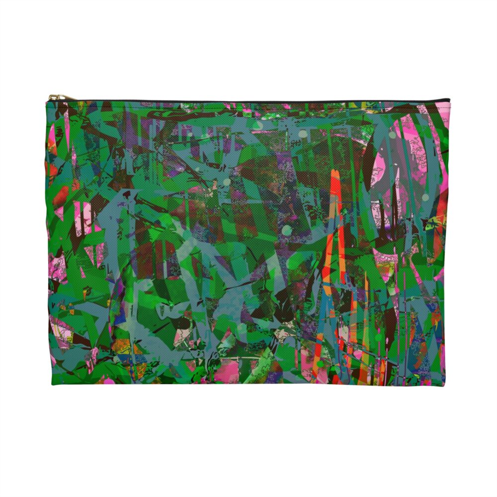 Green and Fuchsia Graffiti Pouch Urban Neon Art Style Unisex Bag for Makeup Accessories or Travel