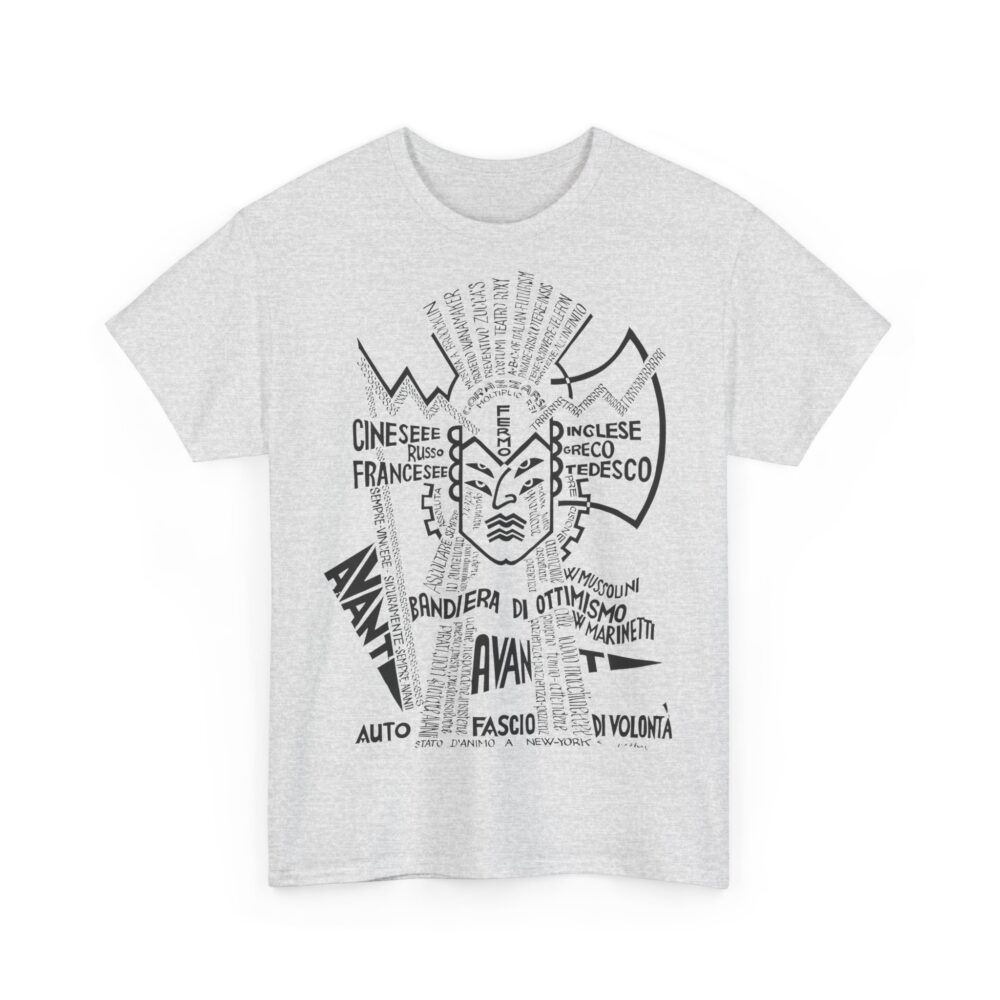 Bold Graphic Art T Shirt Depero Lettering Style Artistic Unisex Tee Handwritten Font Design Gift for Designers