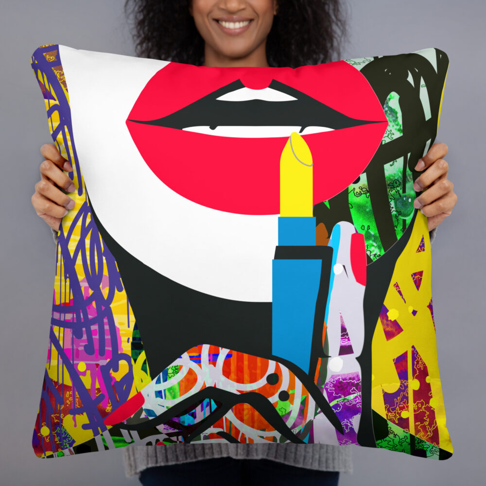 Yellow Lipstick Basic Pillow
