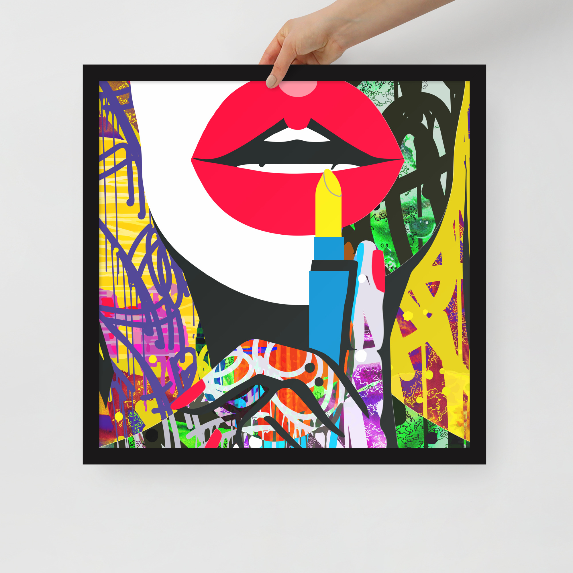 Premium 18×18 Black Framed Luster Poster – Front View