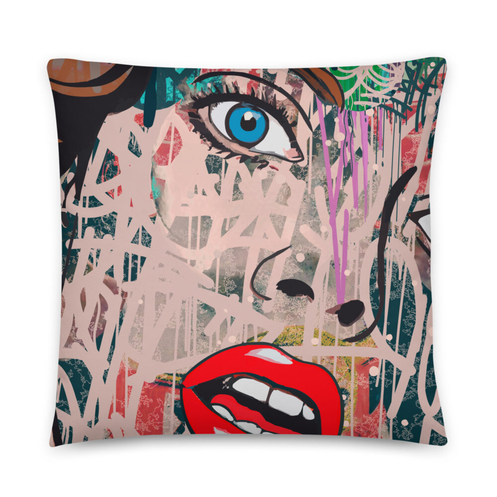Occhi Blu Graffiti Basic Pillow