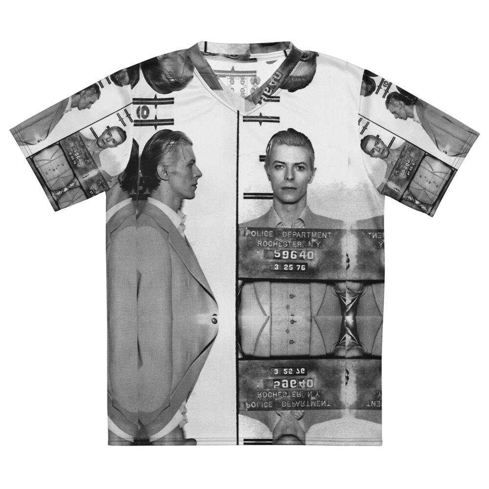Bowie Mugshot Recycled unisex sports jersey